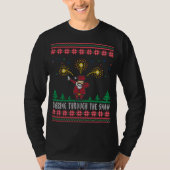 Dabbing through the Snow Santa Claus Ugly Sweater T-shirt (Voorkant)