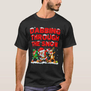 Dabbing through the Snow Santa Elf Reindeer Christ T-shirt