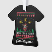 Dabbing through the Snow Ugly KerstSweater Ornament (voorkant)