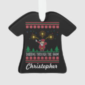 Dabbing through the Snow Ugly KerstSweater Ornament (achterkant)