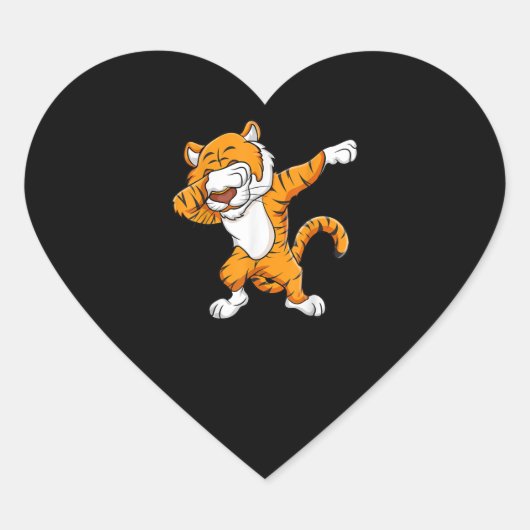Dabbing Tiger Squad Football Mascot Funny Dab Hart Sticker (Voorkant)