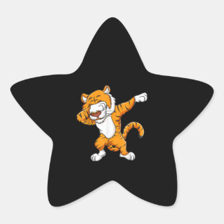 Dabbing Tiger Squad Football Mascot Funny Dab Ster Sticker