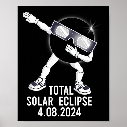 Dabbing totale zonne-eclips 04.08.2024 Leuk dab jo Poster (Voorkant)