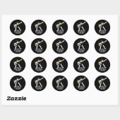Dabbing totale zonne-eclips 04.08.2024 Leuk dab jo Ronde Sticker (Vel)