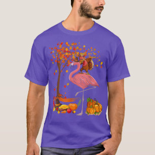 Dabbing Turkey Riding Flamingo Thanksgiving Herfst T-shirt