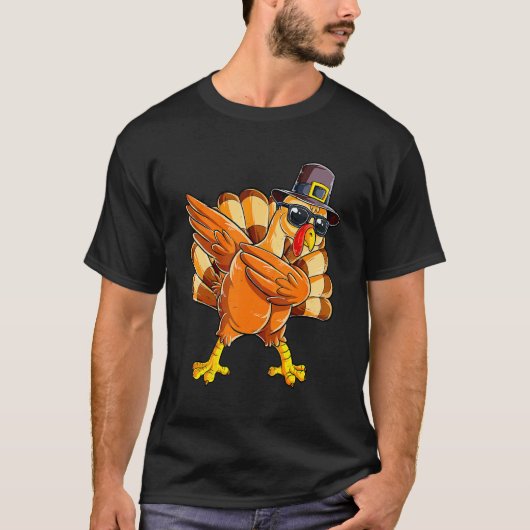 Dabbing Turkey Thanksgiving Day Family Dinner Part T-shirt (Voorkant)