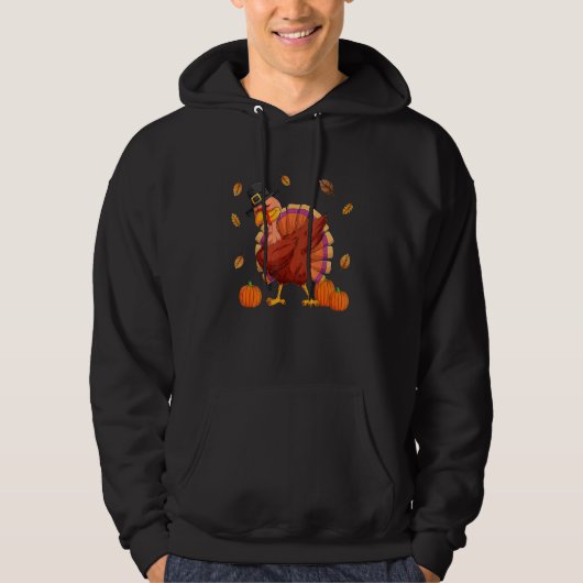 Dabbing Turkey Thanksgiving Day for boys Kinder Ma Hoodie (Voorkant)