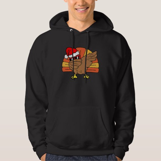 Dabbing Turkey Thanksgiving Holiday Pilgrim  Chris Hoodie (Voorkant)