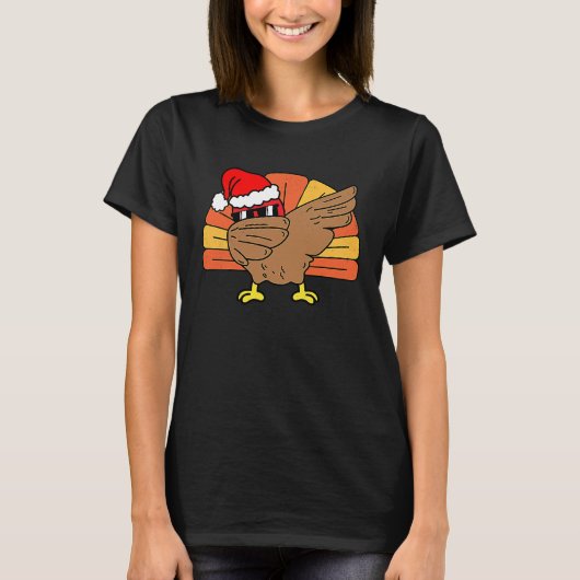 Dabbing Turkey Thanksgiving Holiday Pilgrim  Chris T-shirt (Voorkant)