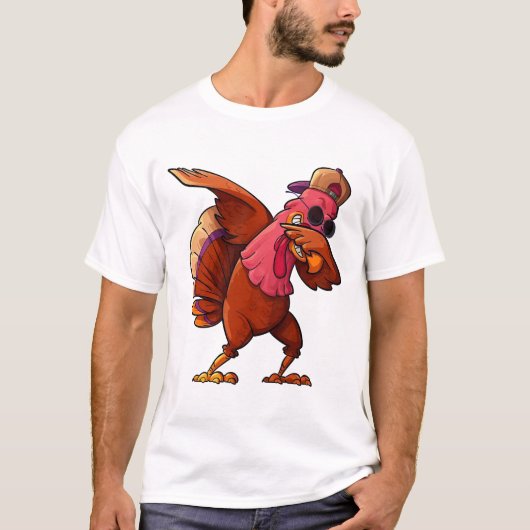Dabbing Turkey Thanksgiving Shirt - Grappige Pelgr (Voorkant)