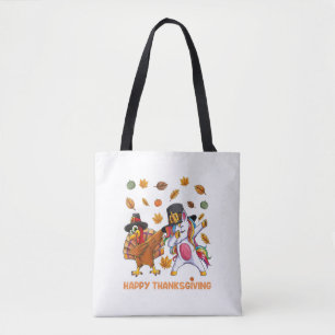 dabbing turkije eenhoorn Thanksgiving voor meisjes Tote Bag