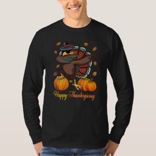 Dabbing Turkije Fijne Thanksgiving Day Pilgrim Zon T-shirt