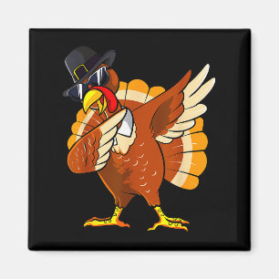 Dabbing Turkije Thanksgiving Day Lgrim Jongens Kin Magneet