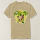 Dabbing Turtle Dansschildpad reptielstrand T-shirt (Design voorkant)