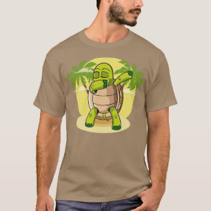 Dabbing Turtle Dansschildpad reptielstrand T-shirt