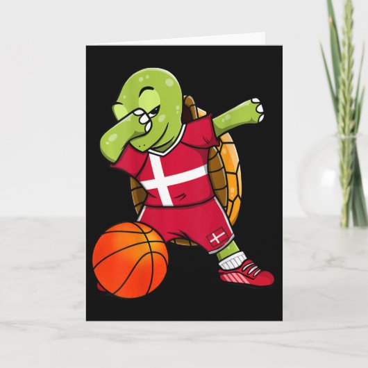 Dabbing Turtle Denemarken Jersey Deense Sketll Lie Kaart (Voorkant)