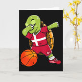 Dabbing Turtle Denemarken Jersey Deense Sketll Lie Kaart (Gele Bloem)