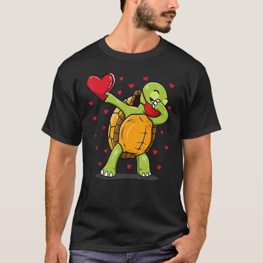 Dabbing Turtle Face Mask Dab Dance Valentijn T-shirt (Voorkant)