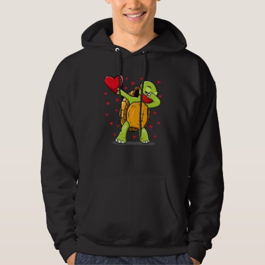Dabbing Turtle Face Mask Dab Dance Valentines Day Hoodie (Voorkant)