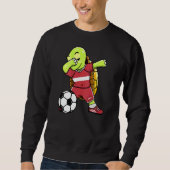Dabbing Turtle Letland Voetbal Fans Jersey Lets F Trui (Voorkant)