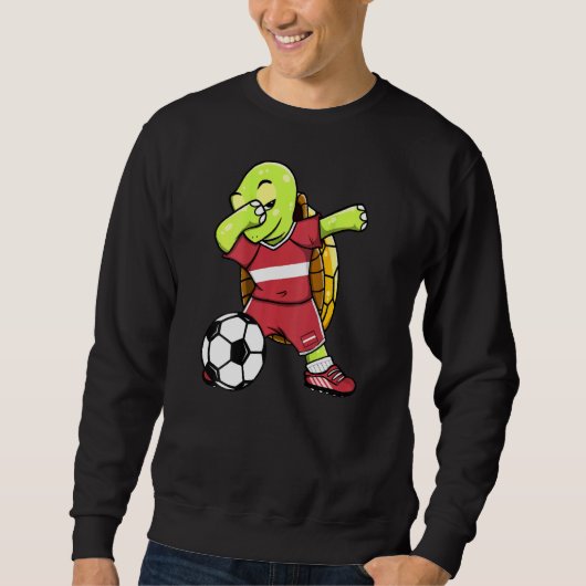 Dabbing Turtle Letland Voetbal Fans Jersey Lets F Trui (Voorkant)