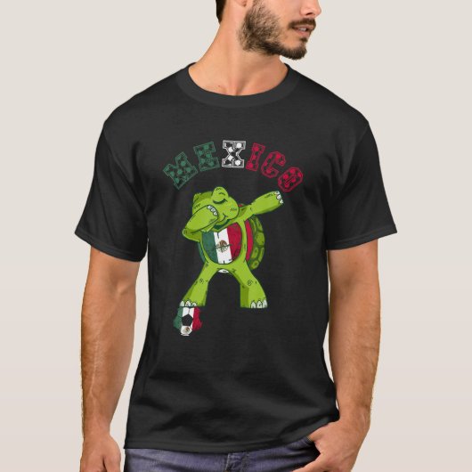Dabbing Turtle Mexico Mexican Soccer Team Mexicaan T-shirt (Voorkant)