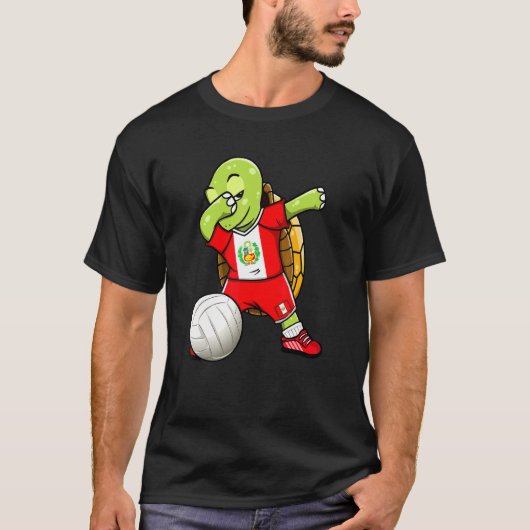 Dabbing Turtle Peru Volleyball Fans Jersey Peruvia T-shirt (Voorkant)