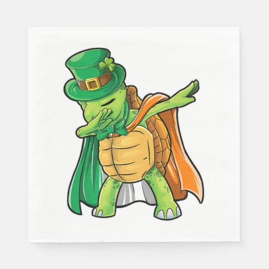 Dabbing Turtle St Patricks Day Boys Leprechaun Servet (Voorkant)