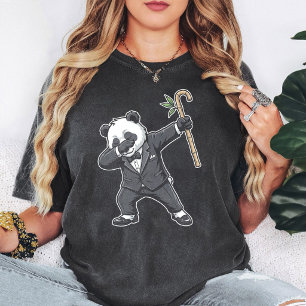 Dabbing Tuxedo Panda Met Bamboestok T-shirt