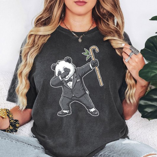 Dabbing Tuxedo Panda Met Bamboestok T-shirt
