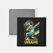 Dabbing Ukraina Kinderen Voetbalshirt Met Uk Magneet (Voorkant / Achterkant)