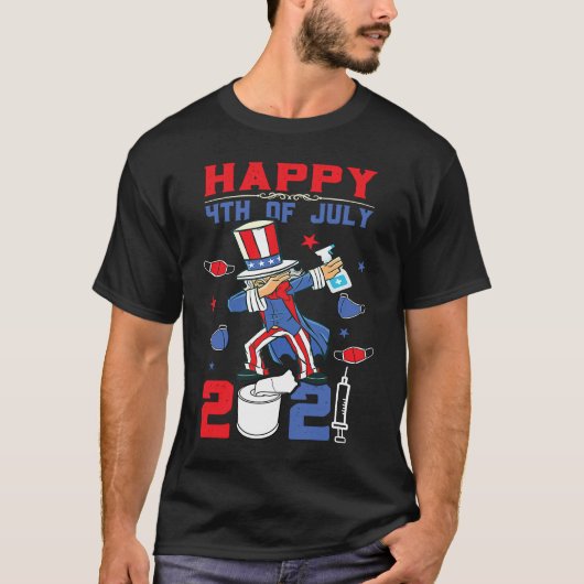 Dabbing Uncle Sam 4th of July 2021 kids boys girls T-shirt (Voorkant)