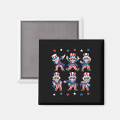 Dabbing Uncle Sam 4th van juli Jongens Meisjes Kin Magneet (Voorkant / Achterkant)