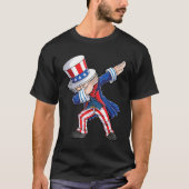 Dabbing Uncle Sam 4th van juli Jongens Meisjes Man T-shirt (Voorkant)