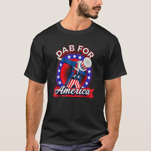 Dabbing Uncle Sam 4th van juli Onafhankelijkheidsd T-shirt (Voorkant)