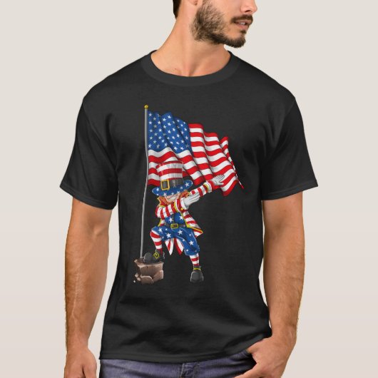 Dabbing Uncle Sam, Amerikaanse vlag op 4 juli T-shirt (Voorkant)