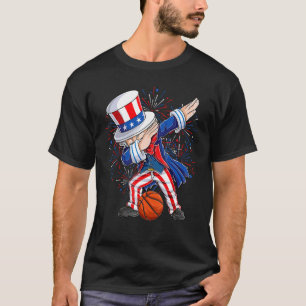Dabbing Uncle Sam Basketbal Onafhankelijkheidsdag T-shirt