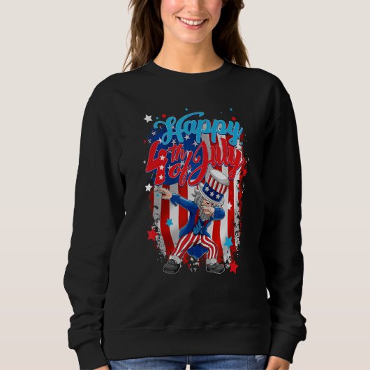 Dabbing Uncle Sam Happy 4th van juli Trui (Voorkant)