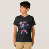 Dabbing Uncle Sam Ice Hockey Puck Onafhankelijkhei T-shirt (Voorkant volledig)