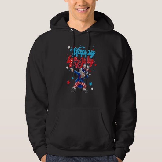 Dabbing Uncle Sam Independence Day Hoodie (Voorkant)