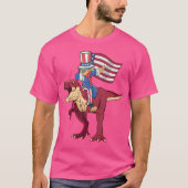 Dabbing Uncle Sam Riding Amerisaurus T Rex 4e van T-shirt (Voorkant)