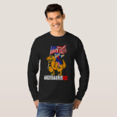 Dabbing Uncle Sam Riding Dinosaurus Rex 4th van ju T-shirt (Voorkant volledig)