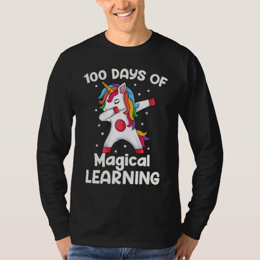 Dabbing Unicorn 100 Days of Magical Learning  Girl T-shirt (Voorkant)