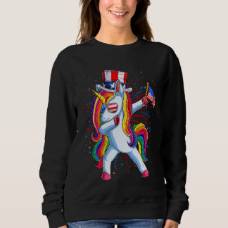 Dabbing Unicorn 4 juli meisjes Kinder vrouwen Amer Trui