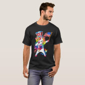 Dabbing Unicorn 4th of July Girls Kids Women Ameri T-shirt (Voorkant volledig)
