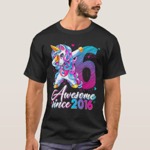 Dabbing Unicorn 6 Geweldige sinds 2016 bevalling 6 T-shirt