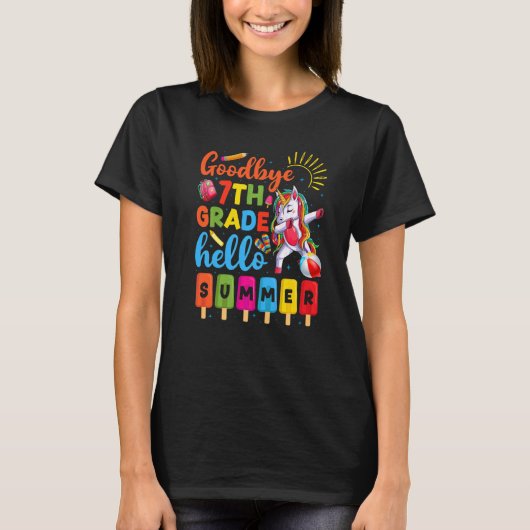 Dabbing Unicorn 7e graad leraar student Kinder Hel T-shirt (Voorkant)