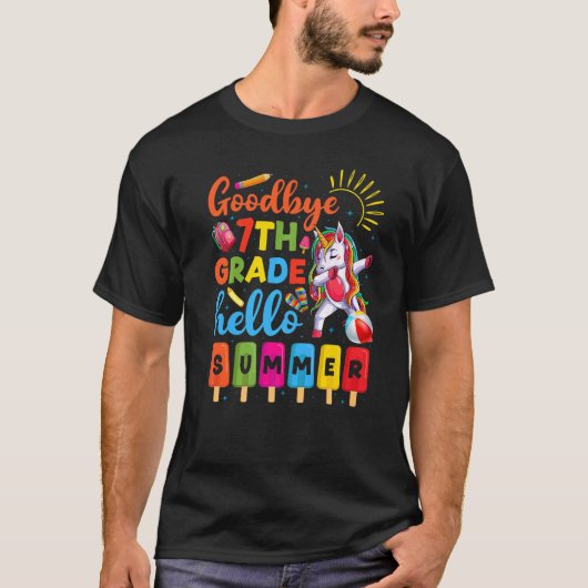Dabbing Unicorn 7e graad leraar student Kinder Hel T-shirt (Voorkant)