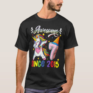 Dabbing Unicorn 7th Birthday Geweldige 2015 7 Year T-shirt