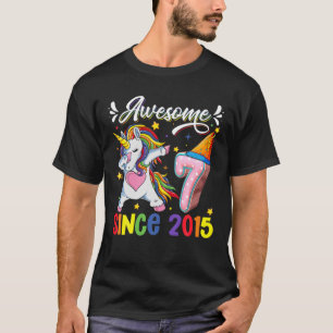 Dabbing Unicorn 7th Birthday Geweldige 2015 7 Year T-shirt